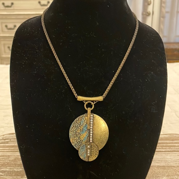 Napier Jewelry - Vintage Napier Bronze Pendant Statement Necklace